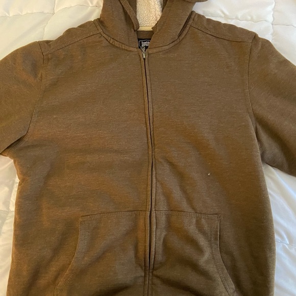 Green unisex zip up drawstring hoodie - Picture 2 of 5